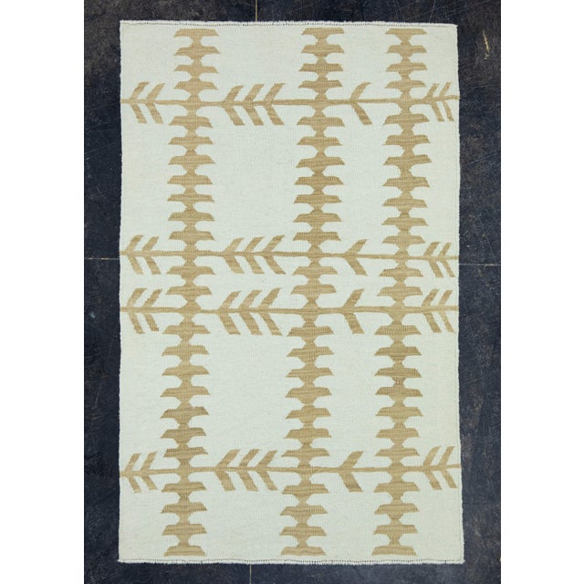Ivory Turkish Kilim Oriental Handmade Flatweave 3' x 4'9" #18172 For Sale - Image 8 of 8