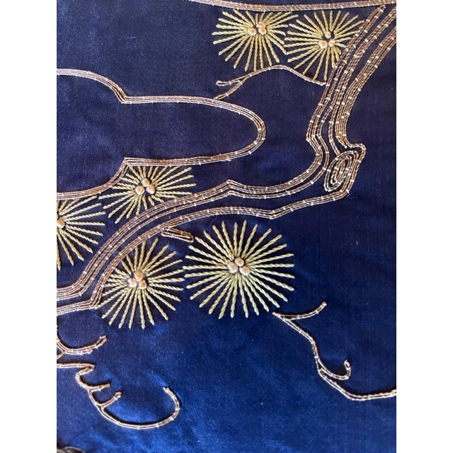 Framed Antique Japanese Embroidery Fukusa Panel For Sale - Image 9 of 13