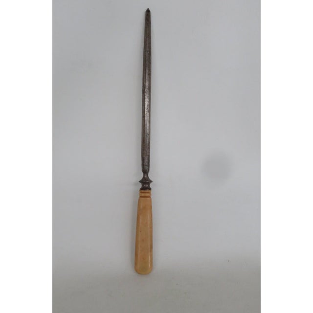 Metal Metal Butchers Steel Knife Sharpener Honing Rod Wood Grain Style Handle 5101b For Sale - Image 7 of 12