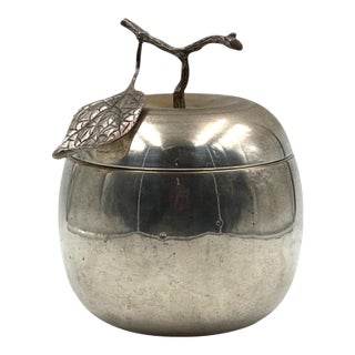 1970s Modern Silver-Plated Apple Wine Cooler / Ice Bucket, Teghini Firenze For Sale