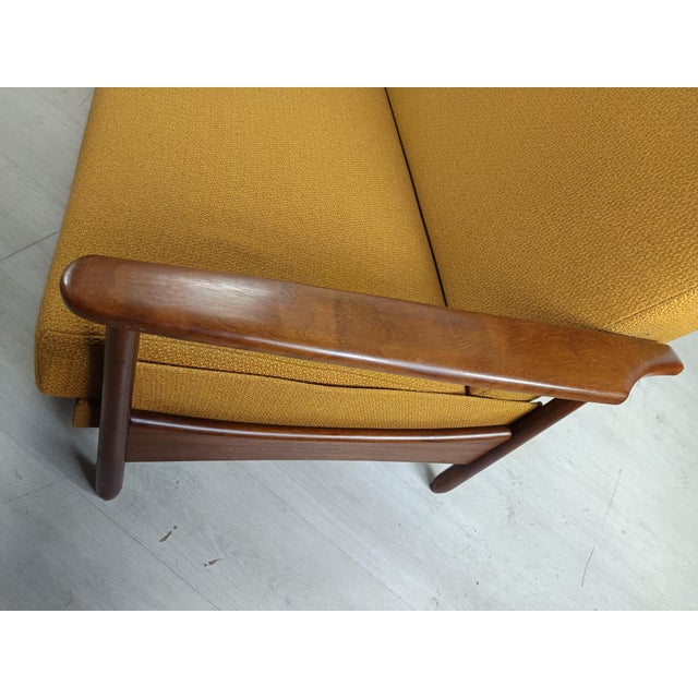 Scandinavian Mustard Bench Sofa, 1960s For Sale - Image 13 of 18