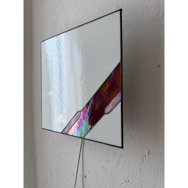 Architectural Stained Glass Wall Lamp with Textured Glass For Sale - Image 6 of 12