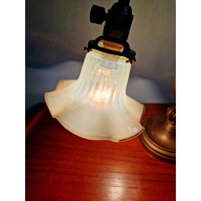 Art Nouveau Desk Lamp in Bronze and Opalescent Glass, 1890s For Sale - Image 12 of 16