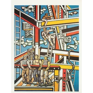 1990 After Fernand Leger "Construction Workers, Final State", Full-Color Parisian Print