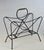 Mid-Century Modern French Modernist Black Metal Magazine Rack attributed to Jacques Adnet, 1950s For Sale - Image 3 of 14