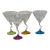 Vintage Colorful Candy Bases Zic-Zac Stem Martini Glasses- Set of 4 For Sale