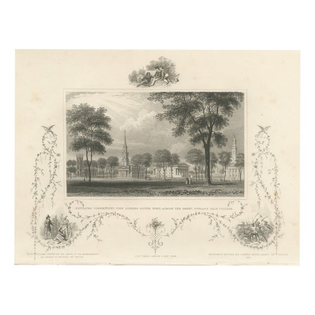 Roger Williams, New Haven Green Toward Yale College, 1850, Paper For Sale