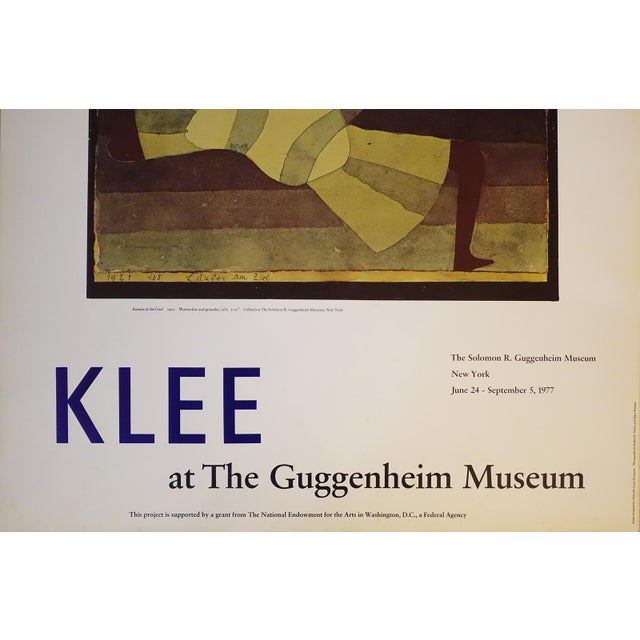 Abstract Vintage Paul Klee "Runner at the Goal - 1921" Lithograph Poster Guggenheim Museum 1977 For Sale - Image 3 of 6