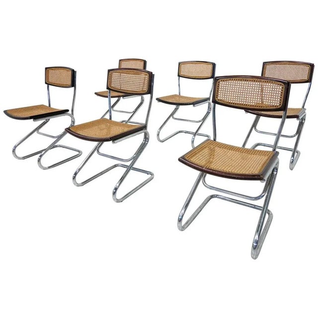 Mid-Century Modern Italian Cane Chairs, 1960s, Set of 6 For Sale - Image 12 of 12