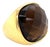 Mid 20th Century Lalla & Rossana 18k Yellow Gold Smoky Quartz Wide Ring - Size 7.5 For Sale