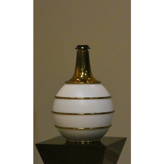 Metal Hollywood Regency Table Lamps with Brass Details by Tommaso Barbi, Italy, 1970s, Set of 2 For Sale - Image 7 of 18