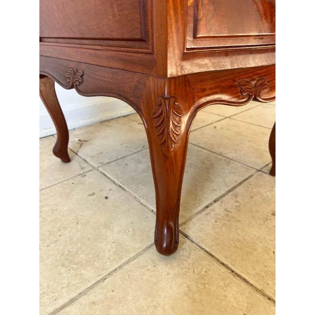 Vintage French Rococo Style Solid Teak 2 Drawer Nightstand. For Sale - Image 11 of 12