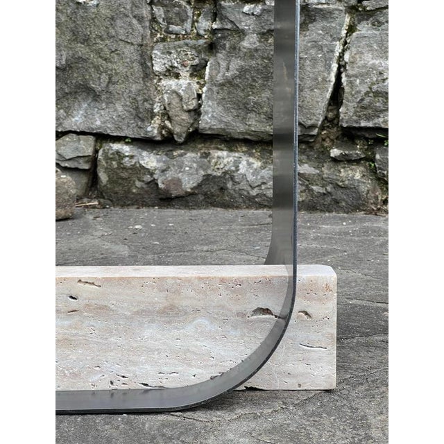 Equo 2.1 Floor Lamp in Iron with Travertine and Stainless Steel by D´ARK Atelier For Sale - Image 12 of 13
