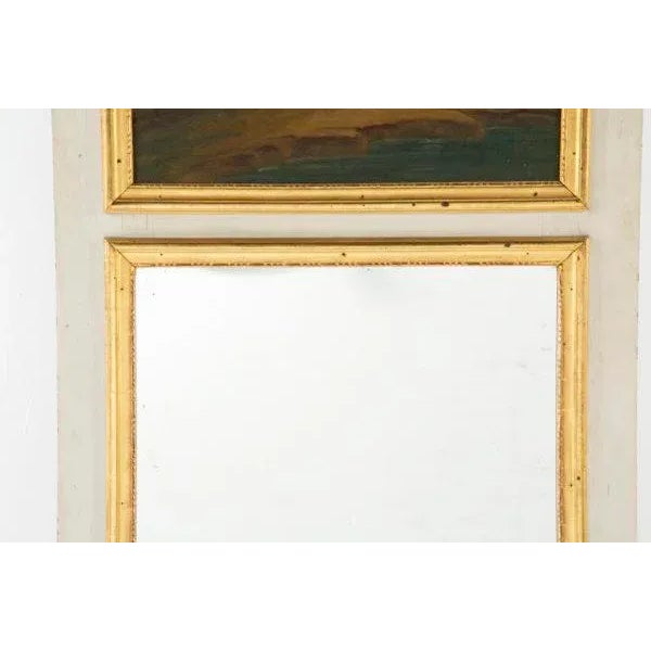 French 1820 Gilt Trumeau Mirror With Painting For Sale - Image 4 of 7