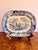 Antique Victorian blue and white meat platter, having a quality antique Victorian blue and white meat platter decorated...
