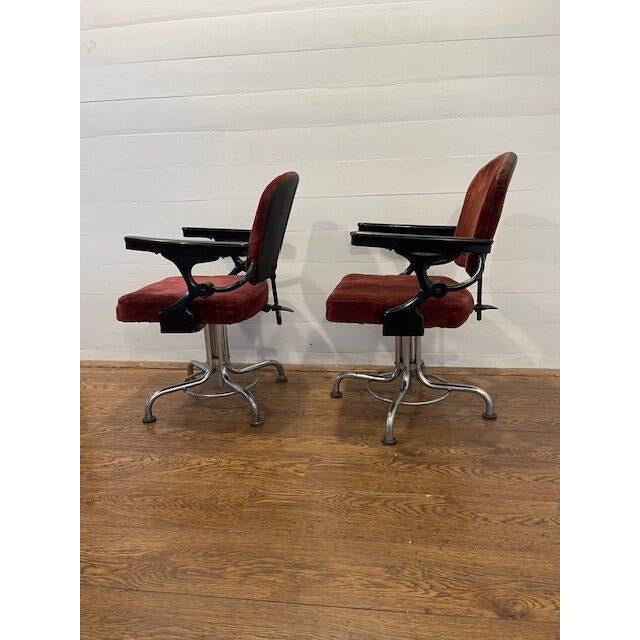 Mid-Century Red Barber Chairs, Set of 2 For Sale - Image 6 of 11