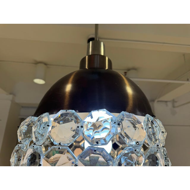 Metal Pia Crippa Lumi 1960 Italian Mid Century Crystal Pendant For Sale - Image 7 of 12