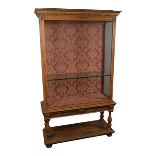 Antique French Craved Display Cabinet Top Sits on Base For Sale