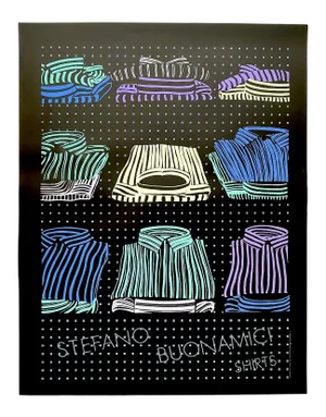 Stefano Buonamici Vintage 1980's " Shirts " Postmodern Fine Art Silkscreen Print Italian Pop Art Poster