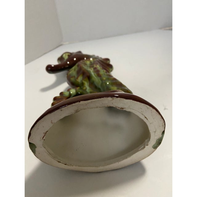 Mid 20th Century French Style Majolica Seahorse Statue For Sale In Cleveland - Image 6 of 7