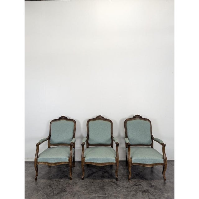 Louis XV Oak Armchairs, Set of 3, in Very Good conditions.