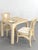 Square Rattan and Stone Marquetry Dining Table and Chairs, 1970s, Set of 3 For Sale - Image 12 of 13