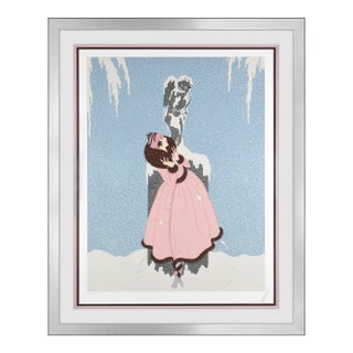 Mid 20th Century The End of Romance Art Deco Pink Serigraph Erté For Sale