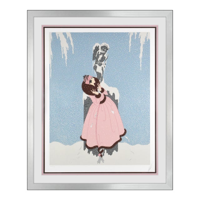 Mid 20th Century The End of Romance Art Deco Pink Serigraph Erté For Sale