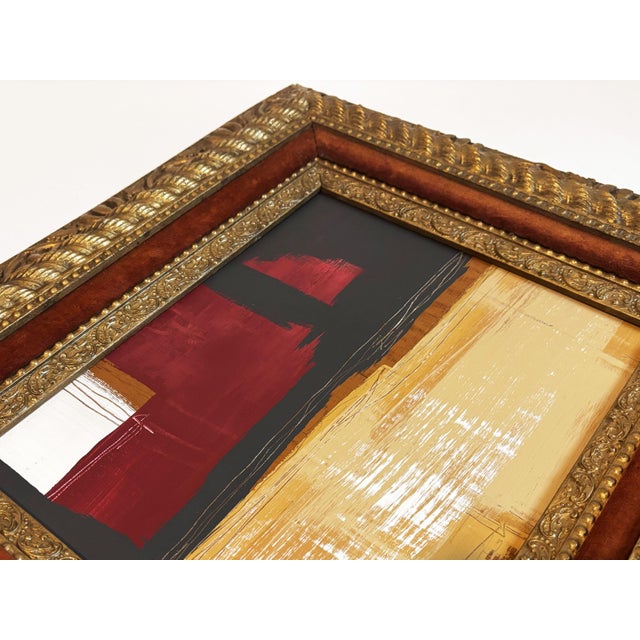 Paint “Romantic” Abstract Art in 1860's Antique Frame, Transitional Living Room Art by JTS For Sale - Image 7 of 9