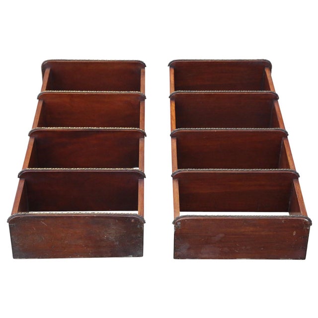 Brown Antique Mahogany Wall Bookcases, 1900s, Set of 2 For Sale - Image 8 of 9