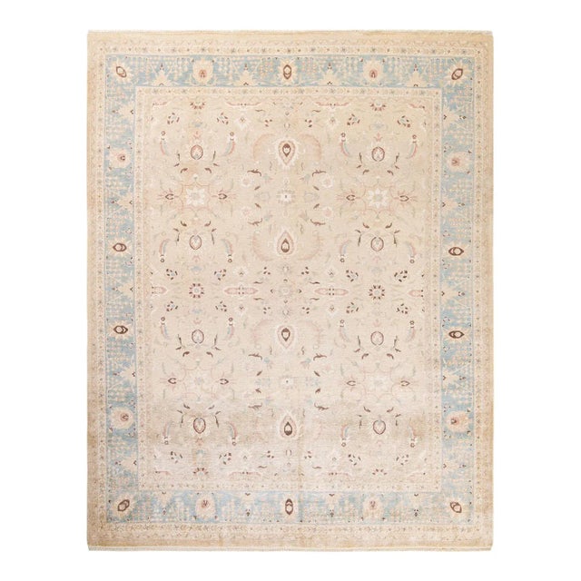 Vintage Traditional Hand Knotted Wool Area Rug, Sand - 7'10" X 9'10" For Sale - Image 9 of 9
