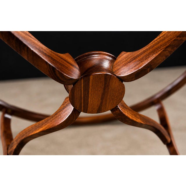 Circular Coffee Table in Caviúna Wood & Glass by Giuseppe Scapinelli, Brazil, 1950s For Sale - Image 16 of 18