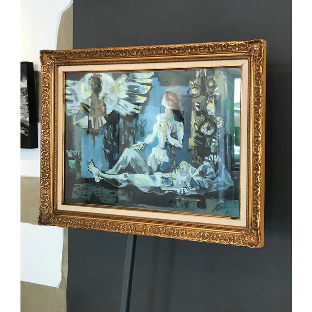 Work on paper Frame in wood moldings and gilded plaster with glass pane 64,5 x 85 x 3 cm This piece is attributed to the...