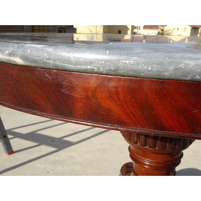 Restoration Period Pedestal Table with Rotating Marble Top For Sale - Image 18 of 18