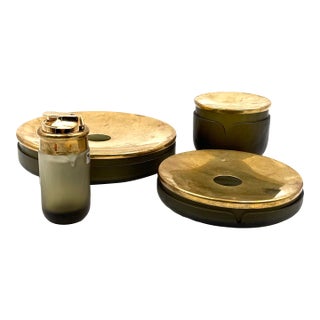 Yellow Murano Glass Smoking Set, VeArt, Italy 1970 For Sale