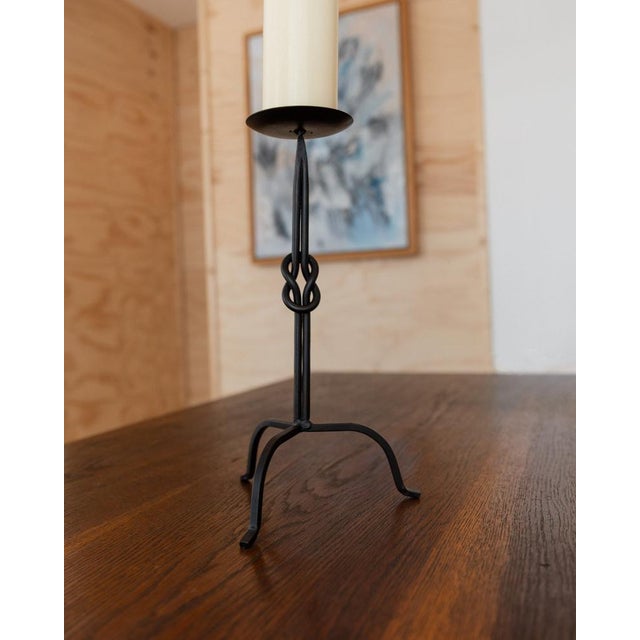 Metal Vintage Candleholder in Hand-Forged Iron, Italy, 1970s For Sale - Image 7 of 11