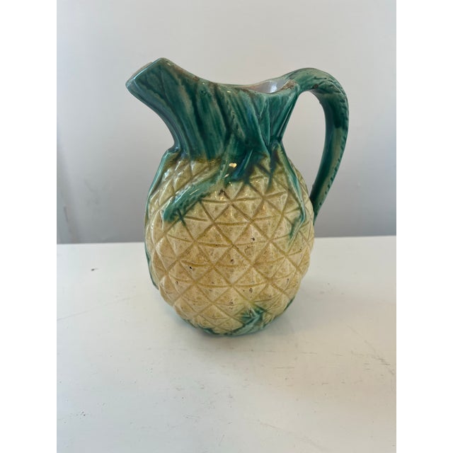 1900s Pineapple Form Majolica Pitcher For Sale In New York - Image 6 of 8