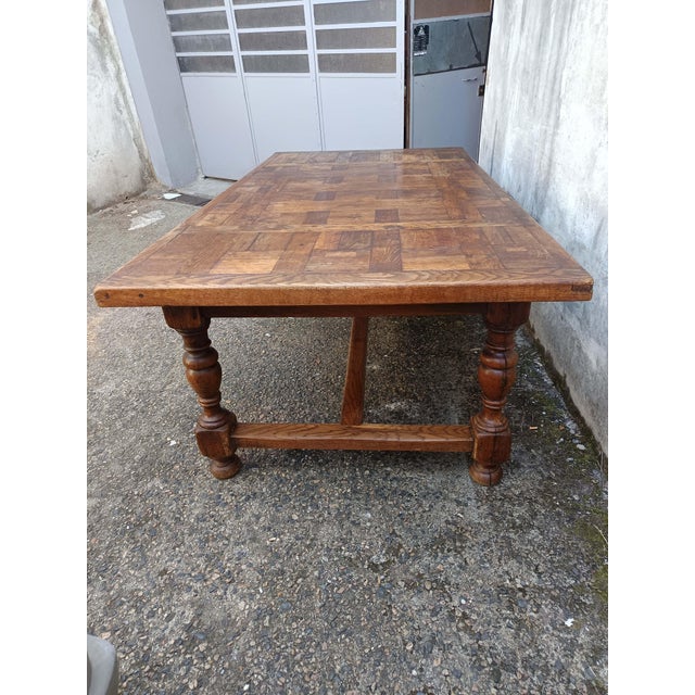 Wood Antique Oak Farmhouse Table, 1890s For Sale - Image 7 of 18