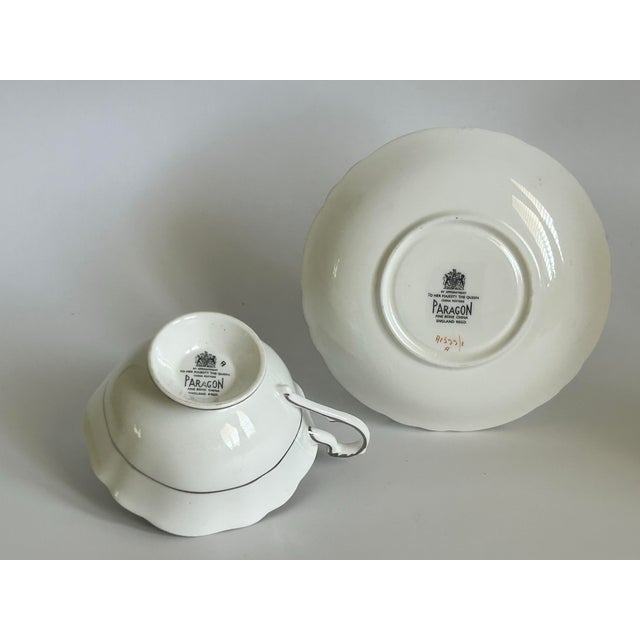 Vintage Paragon English Bone China Rose Teacup and Saucer For Sale - Image 11 of 11