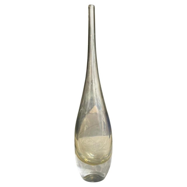 Gold Vintage Art Glass Vase by Bengt Orup for Johansfors, Sweden, 1960s For Sale - Image 8 of 8