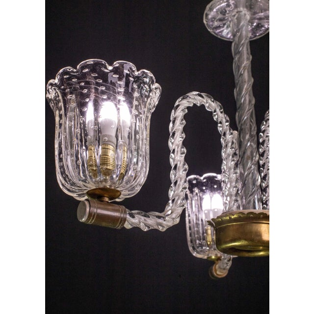 Ercole Barovier Art Deco Chandelier, "Bullicante" Glass Murano, 1940s For Sale - Image 10 of 11