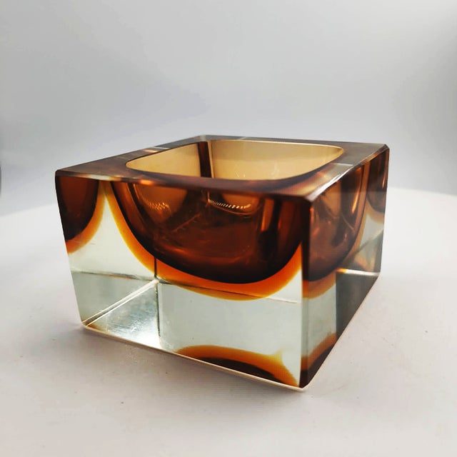 Flavio Poli Vintage Square Ashtray in Murano Glass by Flavio Poli for Seguso, 1960s For Sale - Image 4 of 8