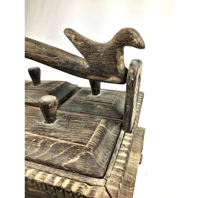 Wood 1900s Asian Hand Carved Wood Spice Box For Sale - Image 7 of 11