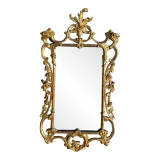 Mid 20th Century Italian Baroque-Style Carved Gilt Mirror For Sale