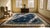 Spectacular Navy Background Color With Striking Floral Design Antique Chinese Peking Rug For Sale - Image 11 of 11