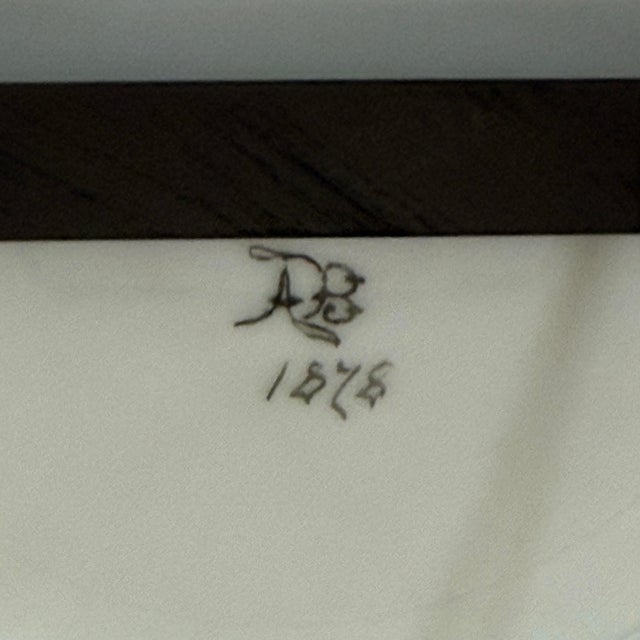 1870s Unusual Victorian Hand-Painted Plate For Sale - Image 6 of 8
