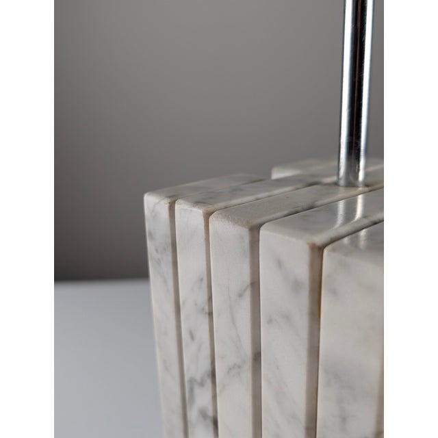 Art Deco Carrara Marble Table Lamp Base, 1940s For Sale - Image 9 of 13