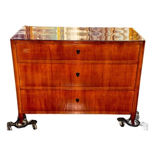 19th C. German Biedermeier Mahogany Commode For Sale