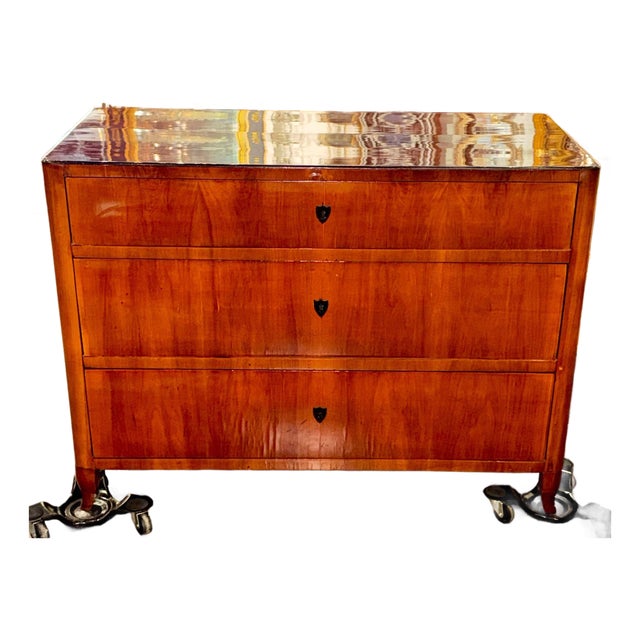 19th C. German Biedermeier Mahogany Commode For Sale