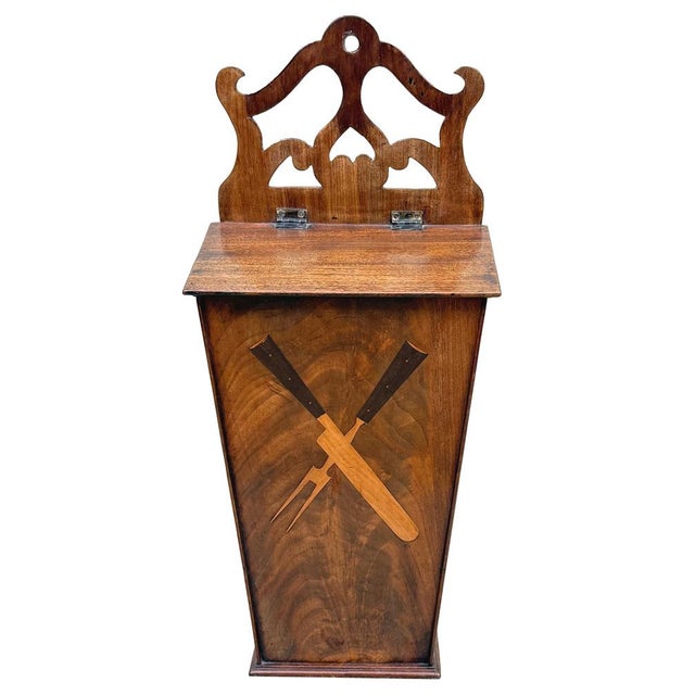 Georgian Mahogany Wall Cutlery or Candle Box, 1800s For Sale - Image 10 of 10